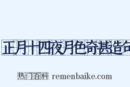 正月十四夜月色奇甚造句是什么意思的图片